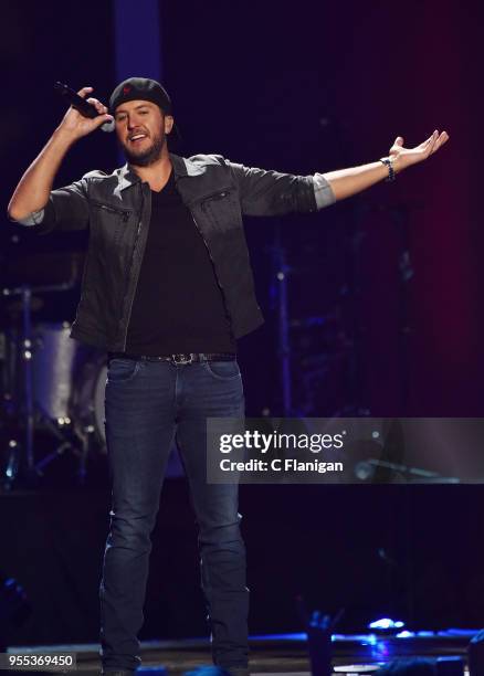 Luke Bryan performs during the 2018 iHeartCountry Festival by AT&T at The Frank Erwin Center on May 5, 2018 in Austin, Texas.