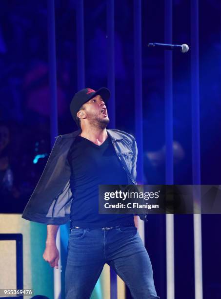 Luke Bryan performs during the 2018 iHeartCountry Festival by AT&T at The Frank Erwin Center on May 5, 2018 in Austin, Texas.