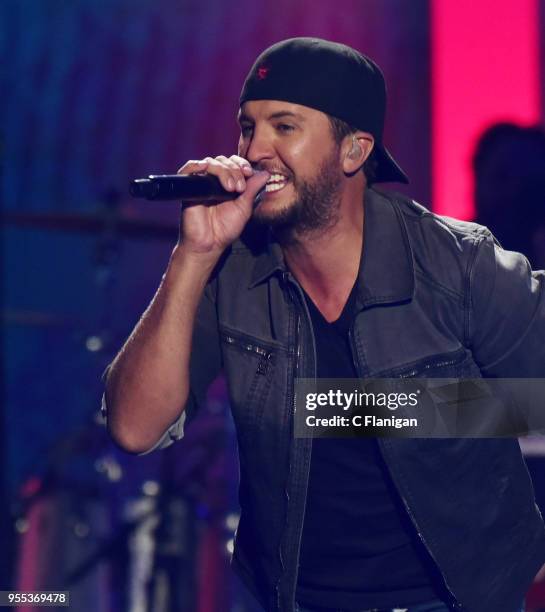 Luke Bryan performs during the 2018 iHeartCountry Festival by AT&T at The Frank Erwin Center on May 5, 2018 in Austin, Texas.