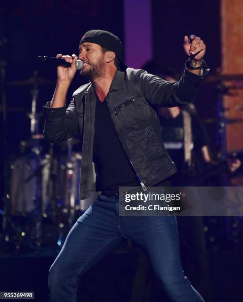 Luke Bryan performs during the 2018 iHeartCountry Festival by AT&T at The Frank Erwin Center on May 5, 2018 in Austin, Texas.