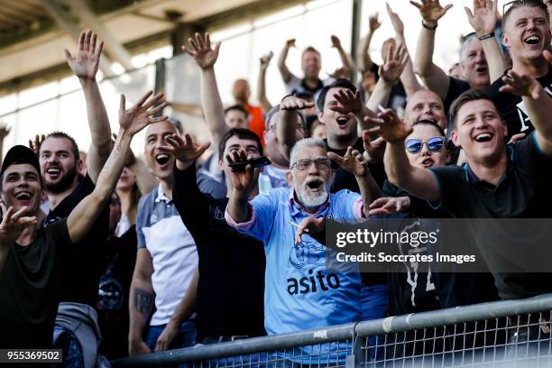 Heracles Almelo supporters during the Dutch Eredivisie match between Sparta v Heracles Almelo at the Sparta Stadium Het Kasteel on May 6, 2018 in...