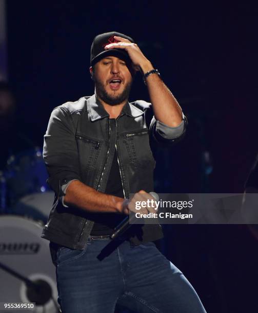 Luke Bryan performs during the 2018 iHeartCountry Festival by AT&T at The Frank Erwin Center on May 5, 2018 in Austin, Texas.