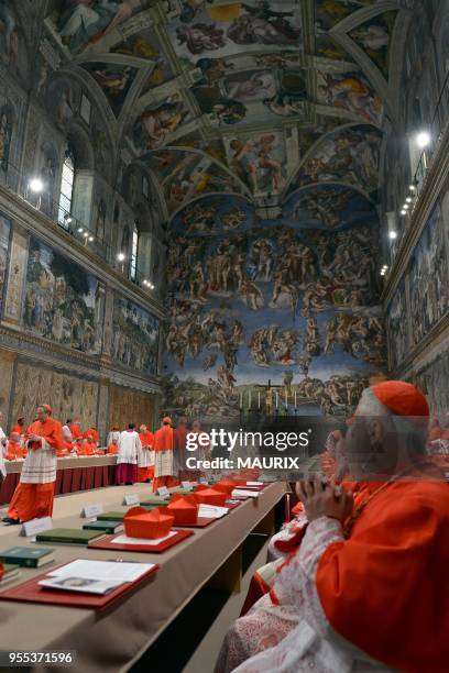 Cardinals filed into the Sistine Chapel for the conclave on March 12, 2013 in Vatican.