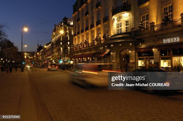 Rue commercante du centre ville d'Oslo.