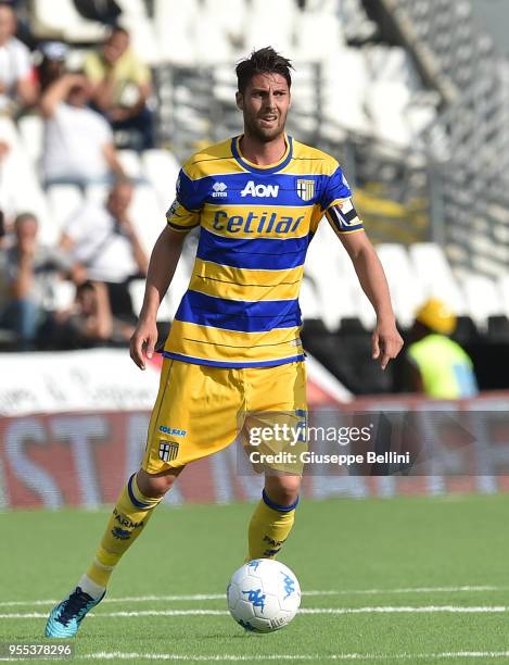 Simone Iacoponi of Parma Calcio in action during the serie B match between AC Cesena and Parma Calcio at Dino Manuzzi Stadium on May 6, 2018 in...