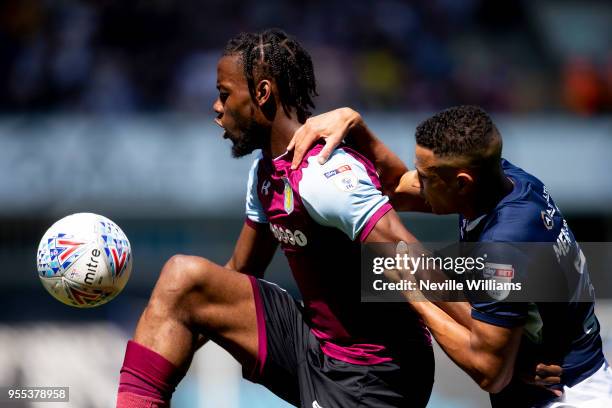 Josh Onomah of Aston Villa during the Sky Bet Championship match between Millwall and Aston Villa at the Den on May 06, 2018 in London, England.