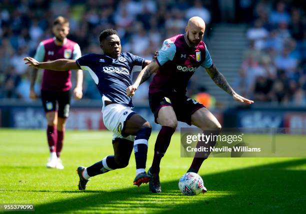 Alan Hutton of Aston Villa during the Sky Bet Championship match between Millwall and Aston Villa at the Den on May 06, 2018 in London, England.