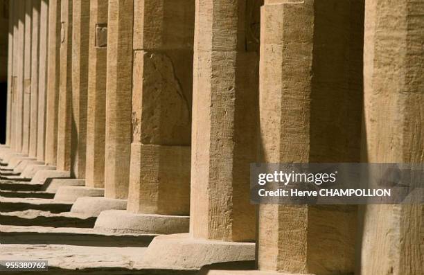 The Temple of Hatshepsut at Deir el-Bahari. West Thebes. This "million year old" temple of the Pharaoh Hatshepsut was surnamed 'Djeserderesou', "the...