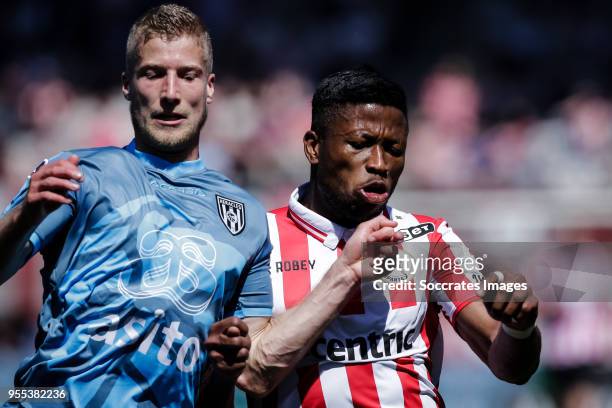 Wout Droste of Heracles Almelo, Fred Friday of Sparta Rotterdam during the Dutch Eredivisie match between Sparta v Heracles Almelo at the Sparta...