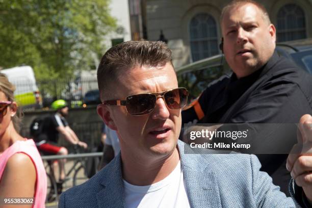 Former English Defence League, EDL, leader Tommy Robinson at the 'Democratic' Football Lads Alliance 'day of freedom' on May 6th in London, England,...
