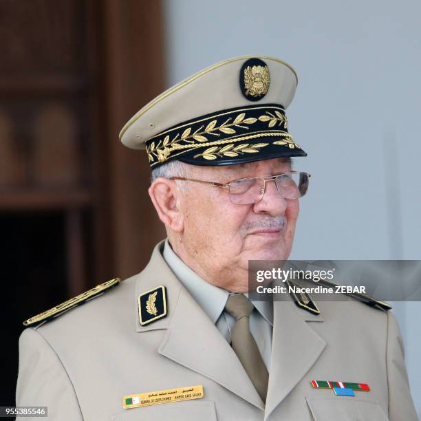 Le chef d'état major algérien Ahmed Gaid Salah le 20 mai 2014 à Alger, Algérie.