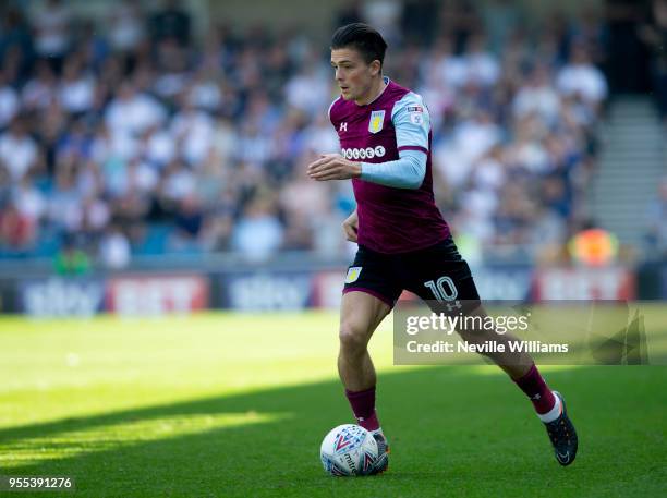 Jack Grealish of Aston Villa during the Sky Bet Championship match between Millwall and Aston Villa at the Den on May 06, 2018 in London, England.