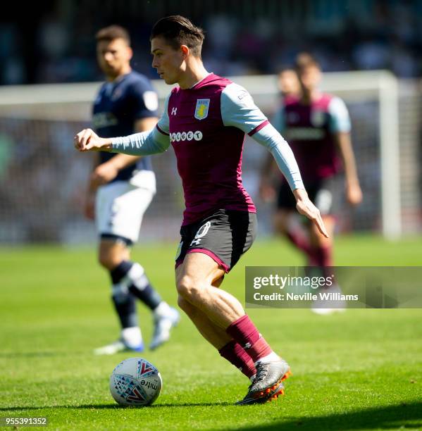 Jack Grealish of Aston Villa during the Sky Bet Championship match between Millwall and Aston Villa at the Den on May 06, 2018 in London, England.