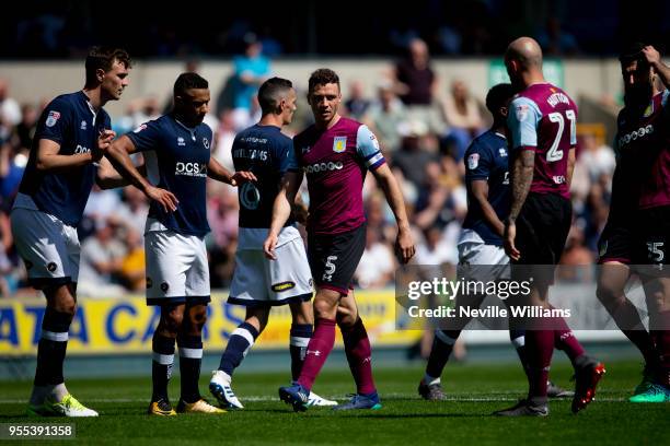 James Chester of Aston Villa during the Sky Bet Championship match between Millwall and Aston Villa at the Den on May 06, 2018 in London, England.