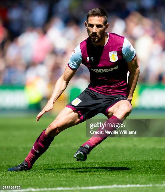 Conor Hourihane of Aston Villa during the Sky Bet Championship match between Millwall and Aston Villa at the Den on May 06, 2018 in London, England.