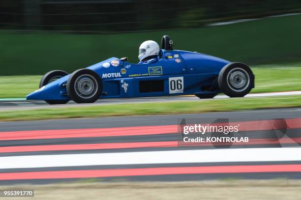 An old race car during Minardi Day in Imola. During this demonstration, the historic cars of Formula 1, Formula 2, Formula 3, Gran Turismo and...