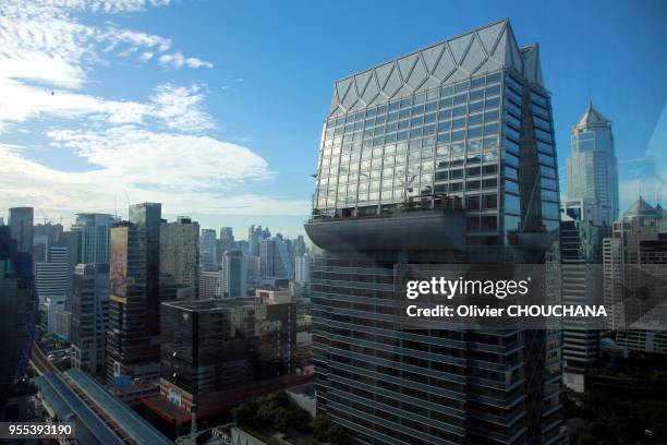 Vue d'ensemble du quartier des affaires et du shopping de Sukhumvit le 12 Juin 2017, Bangkok Thailande.