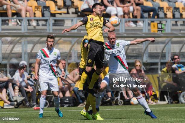 Thijmen Goppel of ADO Den Haag, Dani Schahin of Roda JC, Ognjen Gnjatic of Roda JC, Tom Beugelsdijk of ADO Den Haag during the Dutch Eredivisie match...