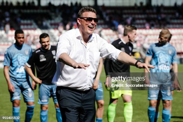 Coach John Stegeman of Heracles Almelo during the Dutch Eredivisie match between Sparta v Heracles Almelo at the Sparta Stadium Het Kasteel on May 6,...