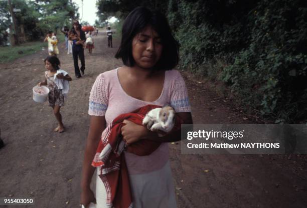 Fuite de la population pendant la guerre civile en juin 1979 au Nicaragua.