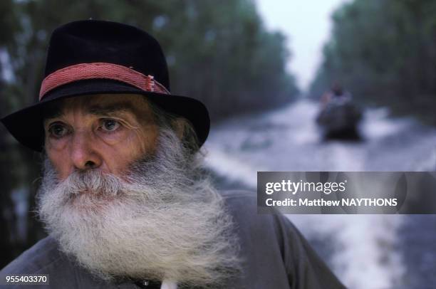 Un pêcheur en Louisiane en mai 1986 aux Etats-Unis.