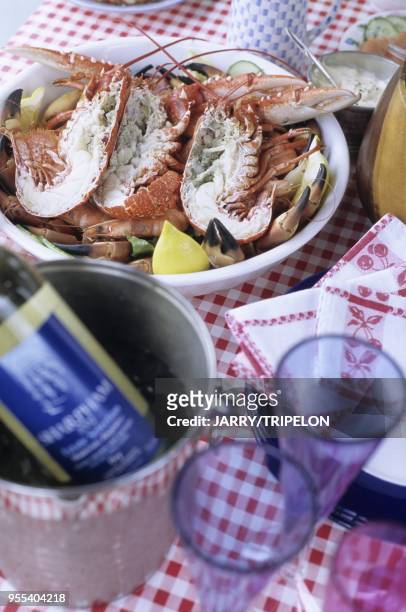 Fruits de mer et homard, Dartmouth, Devon, Angleterre, Grande-Bretagne Sea-food and lobster, Dartmouth, Devon, England, Great Britain Fruits de mer...