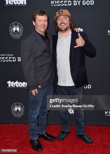 Steve Jones and Todd Jones arrive at Teton Gravity Research's 'Andy Irons: Kissed by God' World Premiere at Regency Village Theatre on May 2, 2018 in...