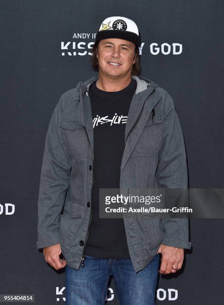 Surfer Reef McIntosh arrives at Teton Gravity Research's 'Andy Irons: Kissed by God' World Premiere at Regency Village Theatre on May 2, 2018 in...