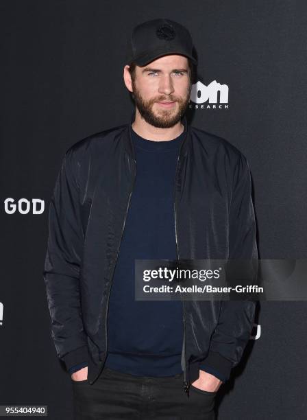 Actor Liam Hemsworth arrives at Teton Gravity Research's 'Andy Irons: Kissed by God' World Premiere at Regency Village Theatre on May 2, 2018 in...