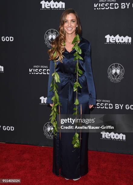 Lyndie Irons arrives at Teton Gravity Research's 'Andy Irons: Kissed by God' World Premiere at Regency Village Theatre on May 2, 2018 in Westwood,...