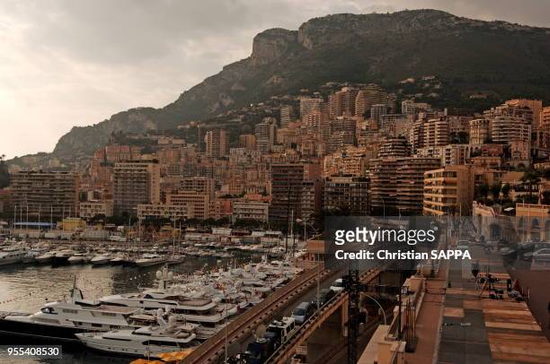 Port de Monté-Carlo, circa 1990, principauté de Monaco.