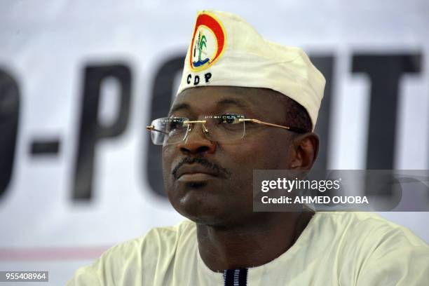 President of the Congress for Democracy and Progress party Eddie Komboigo looks on during the opening ceremony of the Congress of the Party on May 5...