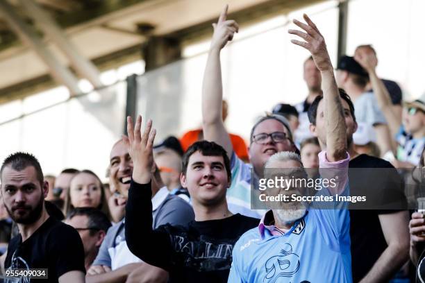 Heracles Almelo supporters during the Dutch Eredivisie match between Sparta v Heracles Almelo at the Sparta Stadium Het Kasteel on May 6, 2018 in...