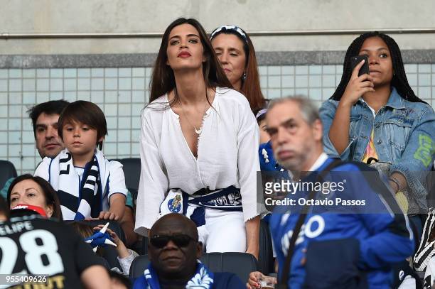 Iker Casillas' wife Sara Carbonero during the Primeira Liga match between FC Porto and Feirense at Estadio do Dragao on May 6, 2018 in Porto,...