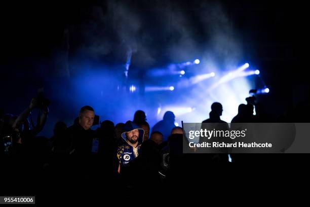 Tony Bellew walks to the ring prior to the Heavyweight contest between Tony Bellew and David Haye at The O2 Arena on May 5, 2018 in London, England....