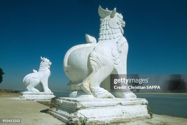 Sculptures de la pagode de Settawaya, Mandalay, Birmanie .