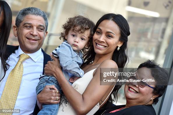 Zen Perego Actress Zoe Saldana, son Zen Perego-Saldana and mom Asalia Nazario ...