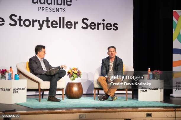 Ethan Hawke and Stephen Colbert speak at the Montclair Film Festival on May 6, 2018 in Montclair, NJ.