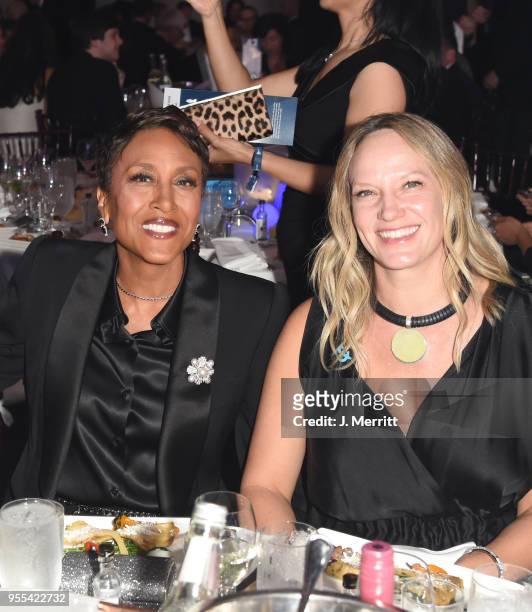 Robin Roberts and Amber Laign attend the 29th Annual GLAAD Media Awards at The Hilton Midtown on May 5, 2018 in New York City.