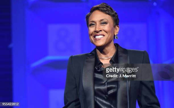 Robin Roberts and Amber Laign attend the 29th Annual GLAAD Media Awards at The Hilton Midtown on May 5, 2018 in New York City.