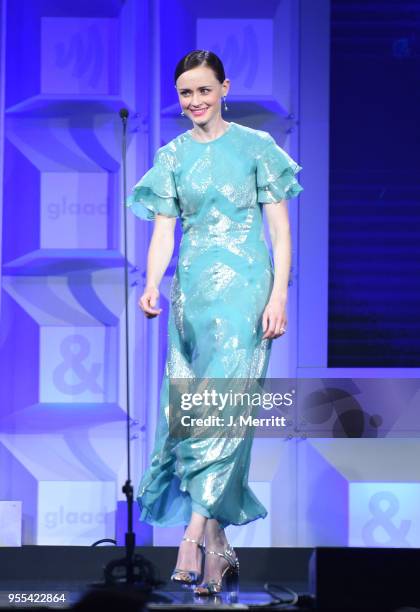 Alexis Bledel speaks onstage at the 29th Annual GLAAD Media Awards at The Hilton Midtown on May 5, 2018 in New York City.