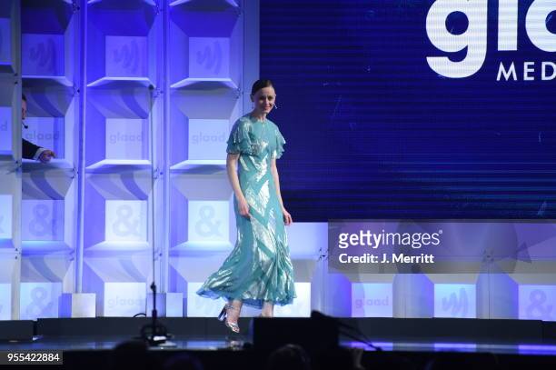 Alexis Bledel speaks onstage at the 29th Annual GLAAD Media Awards at The Hilton Midtown on May 5, 2018 in New York City.