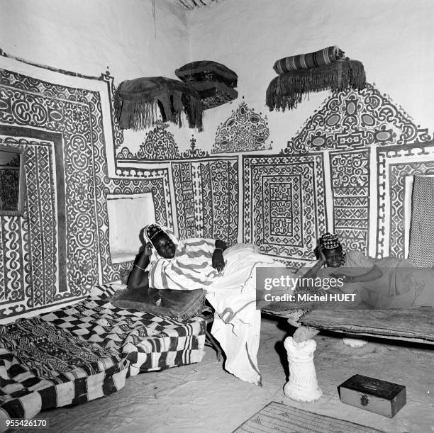 Intérieur d'une maison traditionnelle de Oualata, Mauritanie.