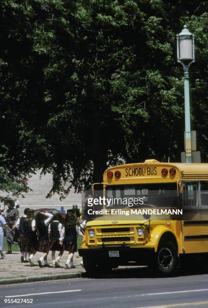 Bus scolaire à Washington D.C., aux Etats Unis.