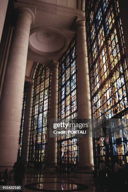 Intérieur de la basilique Notre-Dame de la Paix à Yamoussoukro, Côte d?Ivoire.