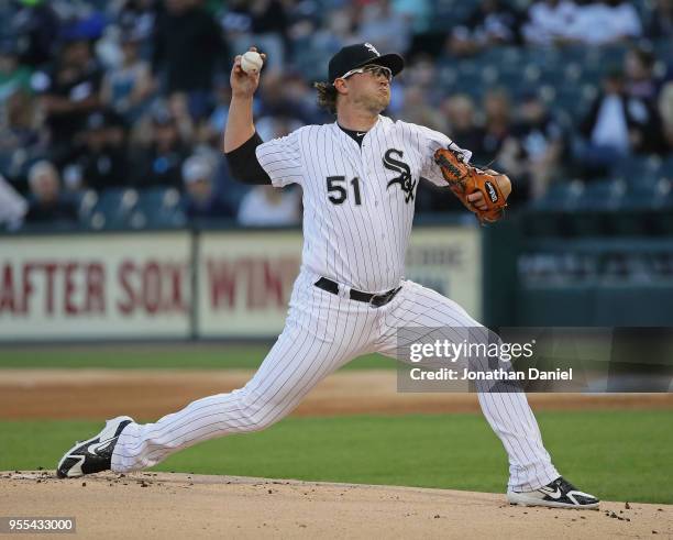 Starting pitcher Carson Fulmer of the Chicago White Sox delivers the ball against the Minnesota Twins at Guaranteed Rate Field on May 4, 2018 in...