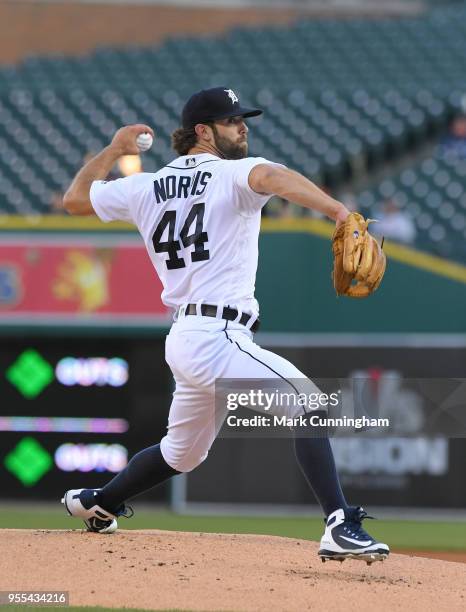 Daniel Norris of the Detroit Tigers pitches during the second game of a doubleheader against the Kansas City Royals at Comerica Park on April 20,...