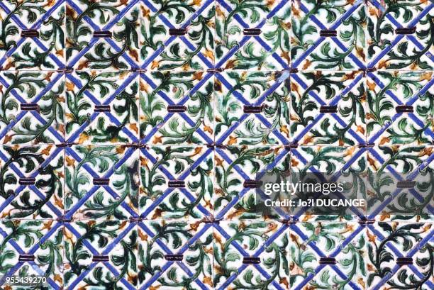 Azulejos de la Casa de Pilatos à Séville, en Andalousie, Espagne.