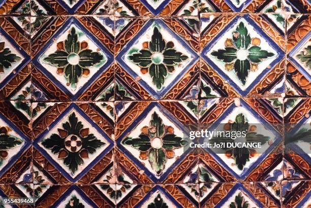 Azulejos de la Casa de Pilatos à Séville, en Andalousie, Espagne.