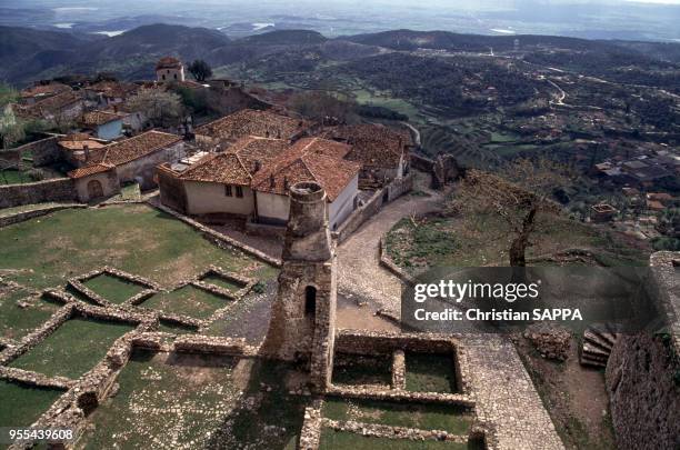 Vestiges du château de Skanderbeg à Krujë, Albanie.